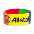 1" Segmented Rainbow Silicone Band